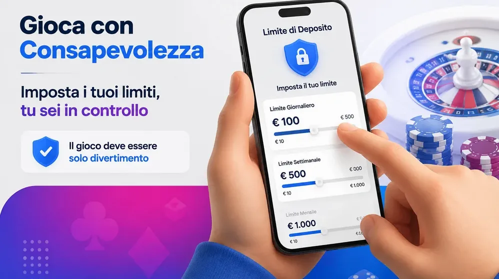 mani che impostano limiti di deposito su smartphone